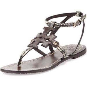 Tory Burch phoebe snake- embossed sandal